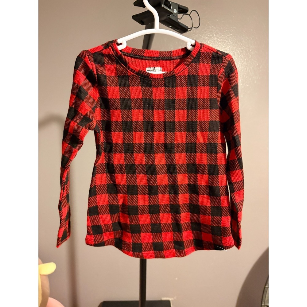 GAP Kids Girls Long Sleeve Ribbed Red/Black Checkered Shirt Sz‎ 2T